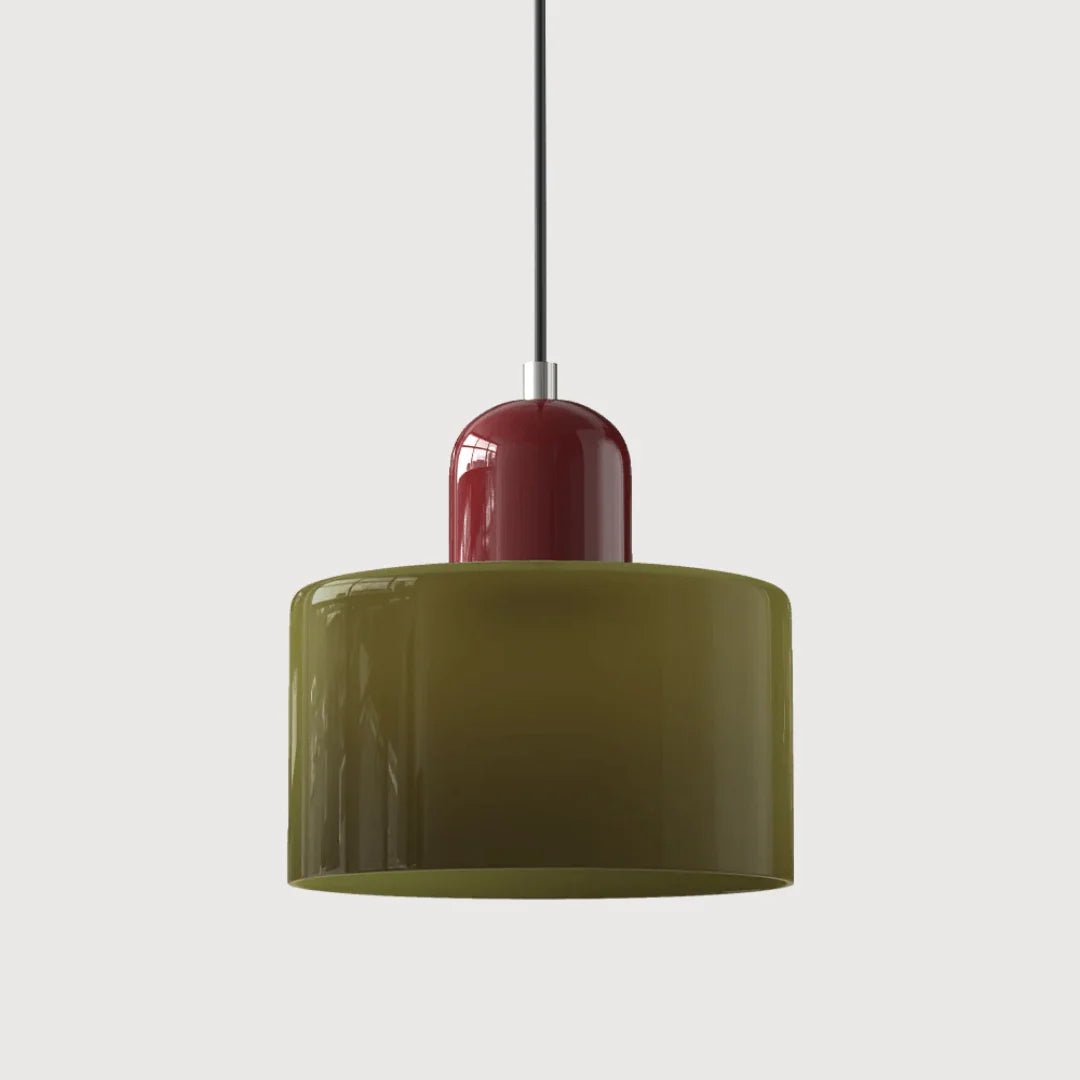 Glass pendant light featuring a retro design with a 15 cm diameter, adjustable suspension ideal for kitchen or dining spaces. 42