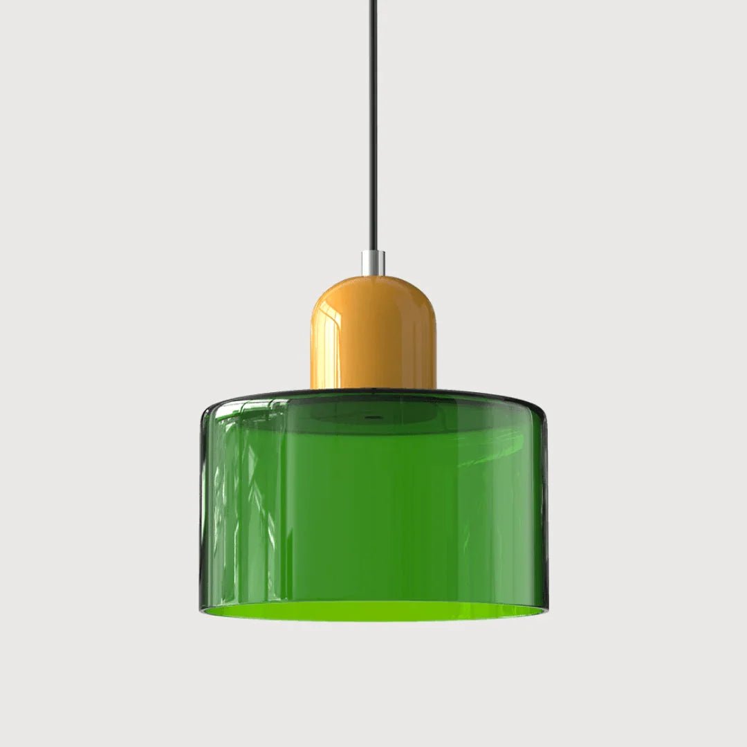 Glass pendant light featuring a retro design with a 15 cm diameter, adjustable suspension ideal for kitchen or dining spaces. 43