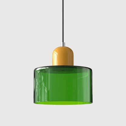 Glass pendant light featuring a retro design with a 15 cm diameter, adjustable suspension ideal for kitchen or dining spaces. 43