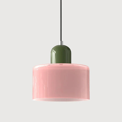 Glass pendant light featuring a retro design with a 15 cm diameter, adjustable suspension ideal for kitchen or dining spaces. 16