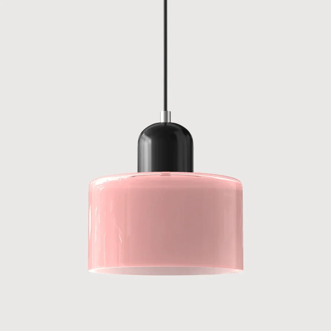 Glass pendant light featuring a retro design with a 15 cm diameter, adjustable suspension ideal for kitchen or dining spaces. 33