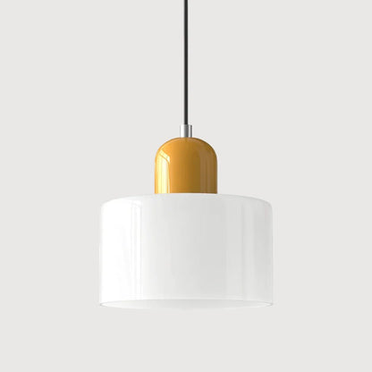 Glass pendant light featuring a retro design with a 15 cm diameter, adjustable suspension ideal for kitchen or dining spaces. 35
