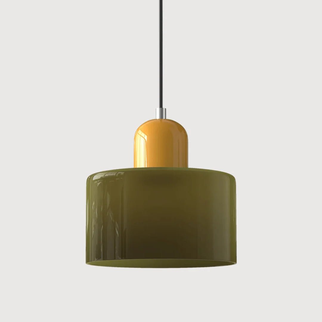 Glass pendant light featuring a retro design with a 15 cm diameter, adjustable suspension ideal for kitchen or dining spaces. 39