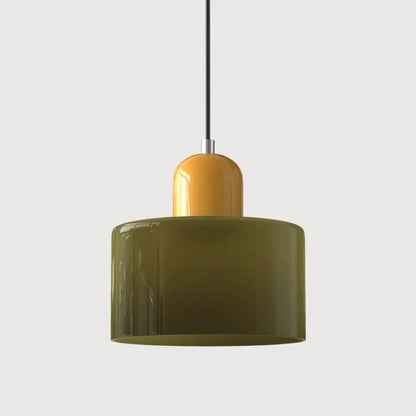 Glass pendant light featuring a retro design with a 15 cm diameter, adjustable suspension ideal for kitchen or dining spaces. 39
