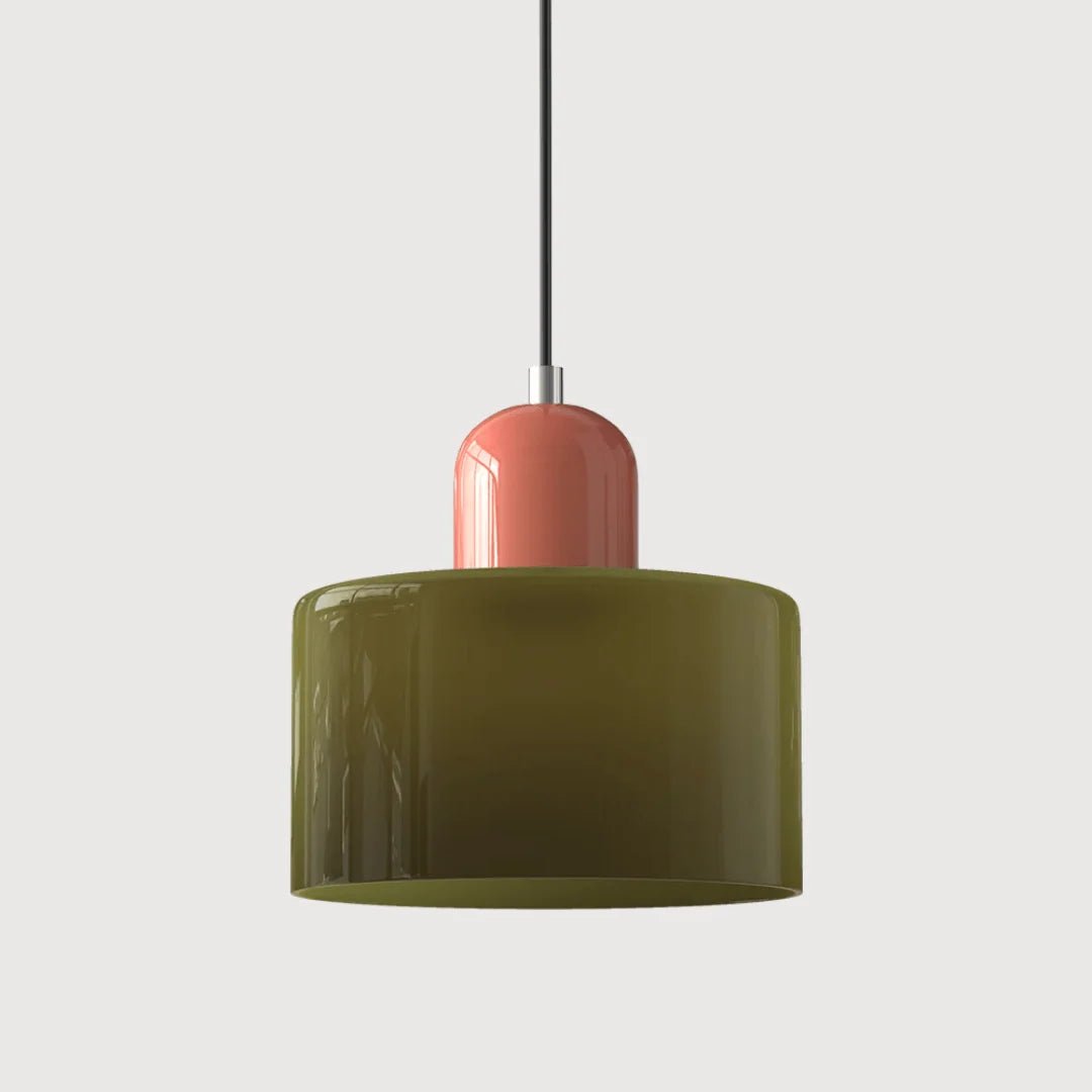 Glass pendant light featuring a retro design with a 15 cm diameter, adjustable suspension ideal for kitchen or dining spaces. 23