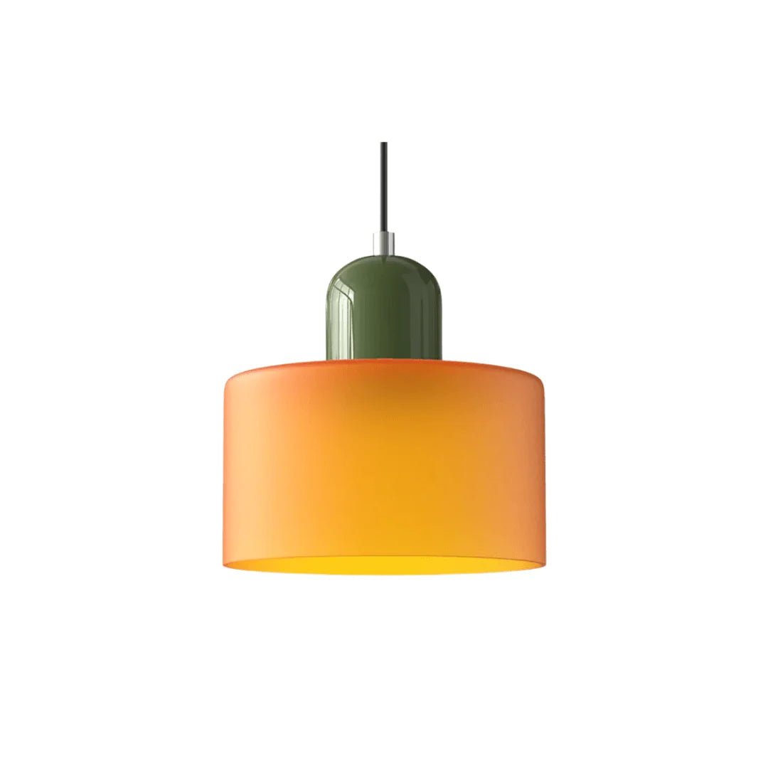 Glass pendant light featuring a retro design with a 15 cm diameter, adjustable suspension ideal for kitchen or dining spaces. 2