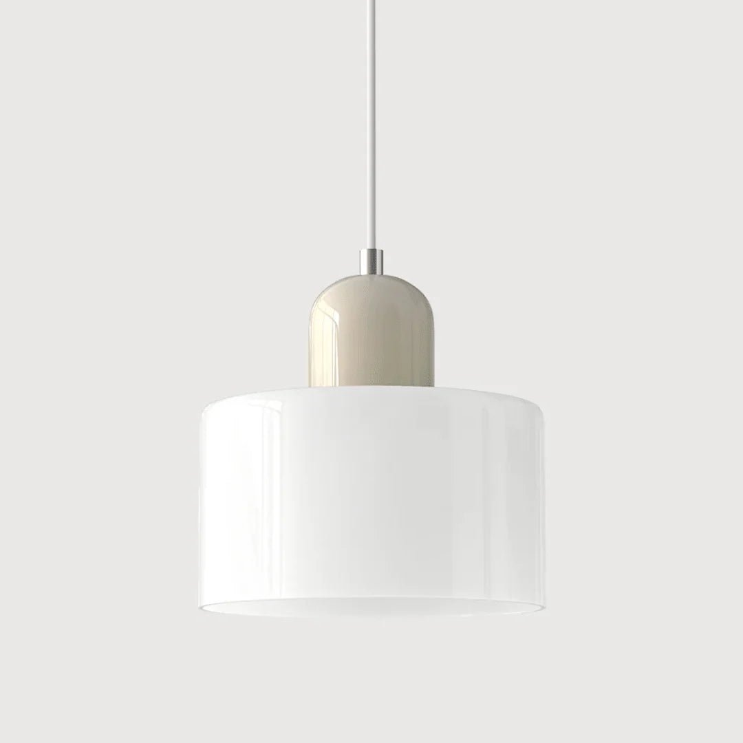 Glass pendant light featuring a retro design with a 15 cm diameter, adjustable suspension ideal for kitchen or dining spaces. 18