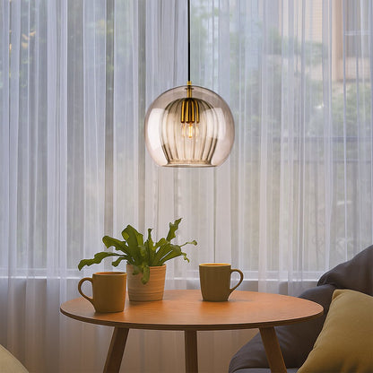 Dimmable LED glass pendant lighting for kitchen islands, featuring a minimalist design and available in 15cm, 20cm, and 25cm 1