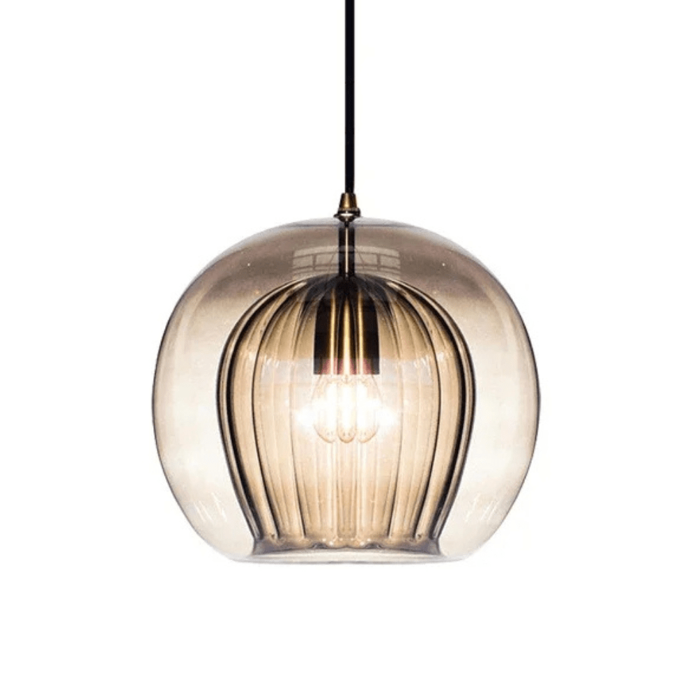 Dimmable LED glass pendant lighting for kitchen islands, featuring a minimalist design and available in 15cm, 20cm, and 25cm 10