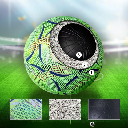 Glow in the Dark Soccer Ball + Durable Hand-Stitched Design + Night Play + Illuminated Outdoor Fun