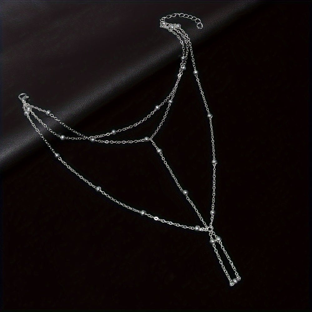 Gold anklet featuring an elegant chain design, perfect for women seeking barefoot foot jewelry for parties and weddings. 5