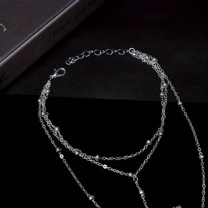 Gold anklet featuring an elegant chain design, perfect for women seeking barefoot foot jewelry for parties and weddings. 4