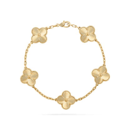 Elegant gold bracelet with adjustable length, featuring stylish black accents, crafted from durable gold-colored metal. 1