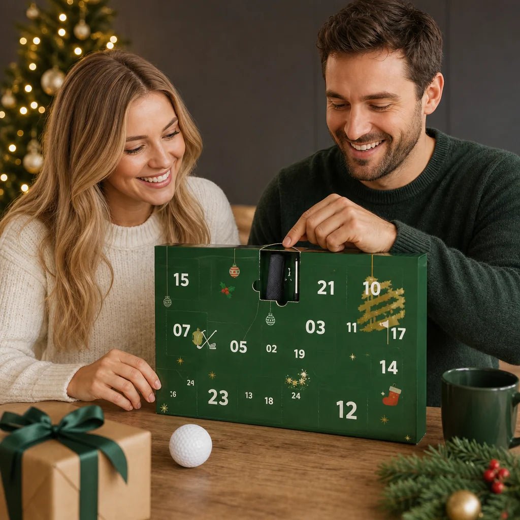 Golf Advent Calendar 2026 featuring 24 unique accessories and surprises designed to enhance training and on-course experiences for golf enthusiasts. 0