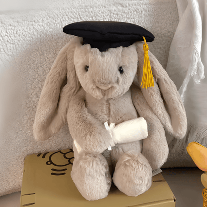 Graduation Bunnycat Plush Toy - Soft and cuddly stuffed animal keepsake, perfect for ages 6 and up, measuring 25cm. 9