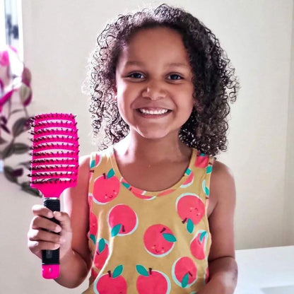 Hair brush designed for detangling with soft bristles, featuring an ergonomic design for a smooth and frizz-free finish. 5