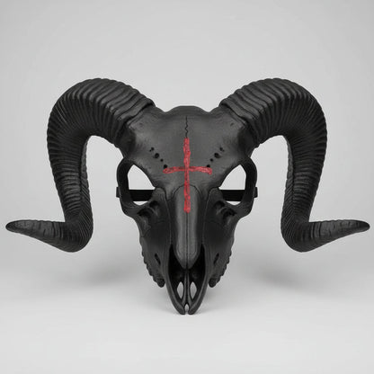 Halloween Goat Mask for parties featuring intricate detailing, designed for comfortable wear as a unique cosplay accessory. 3