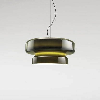 Hand-blown glass pendant lamp featuring an organic shape, perfect for modern interiors and elegant lighting decor. 10