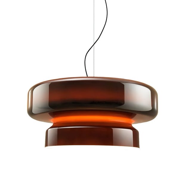 Hand-blown glass pendant lamp featuring an organic shape, perfect for modern interiors and elegant lighting decor. 0