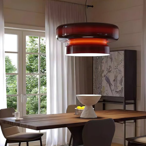 Hand-blown glass pendant lamp featuring an organic shape, perfect for modern interiors and elegant lighting decor. 6