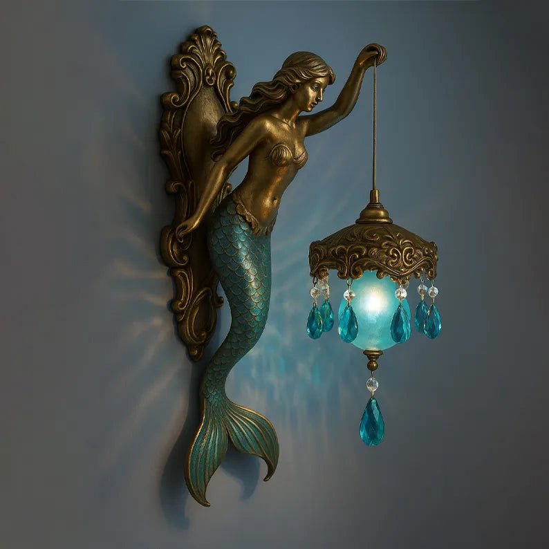 Handmade wall lamp featuring a fantasy spiritual motif, designed to provide soft LED lighting and operates wirelessly, perfect for enhancing any room's ambiance. 0