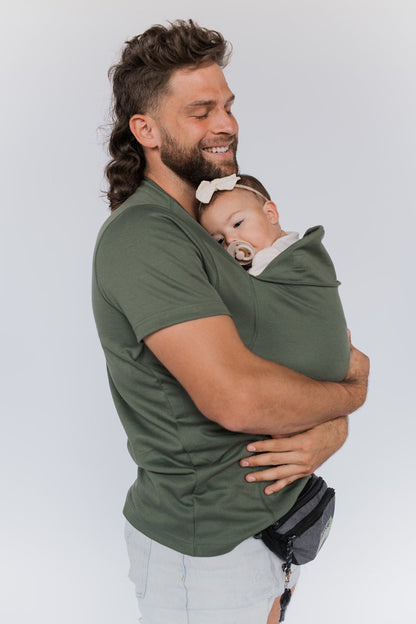 Handsfree Cotton Wrap Baby Carrier in a comfortable T-shirt design, ideal for safe and secure baby wearing, featuring soft cotton fabric and ergonomic support for parents 7