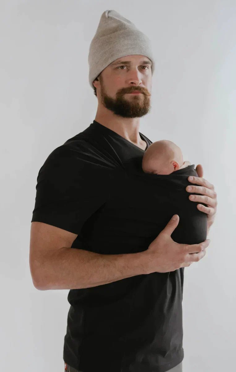 Handsfree Cotton Wrap Baby Carrier in a comfortable T-shirt design, ideal for safe and secure baby wearing, featuring soft cotton fabric and ergonomic support for parents 5