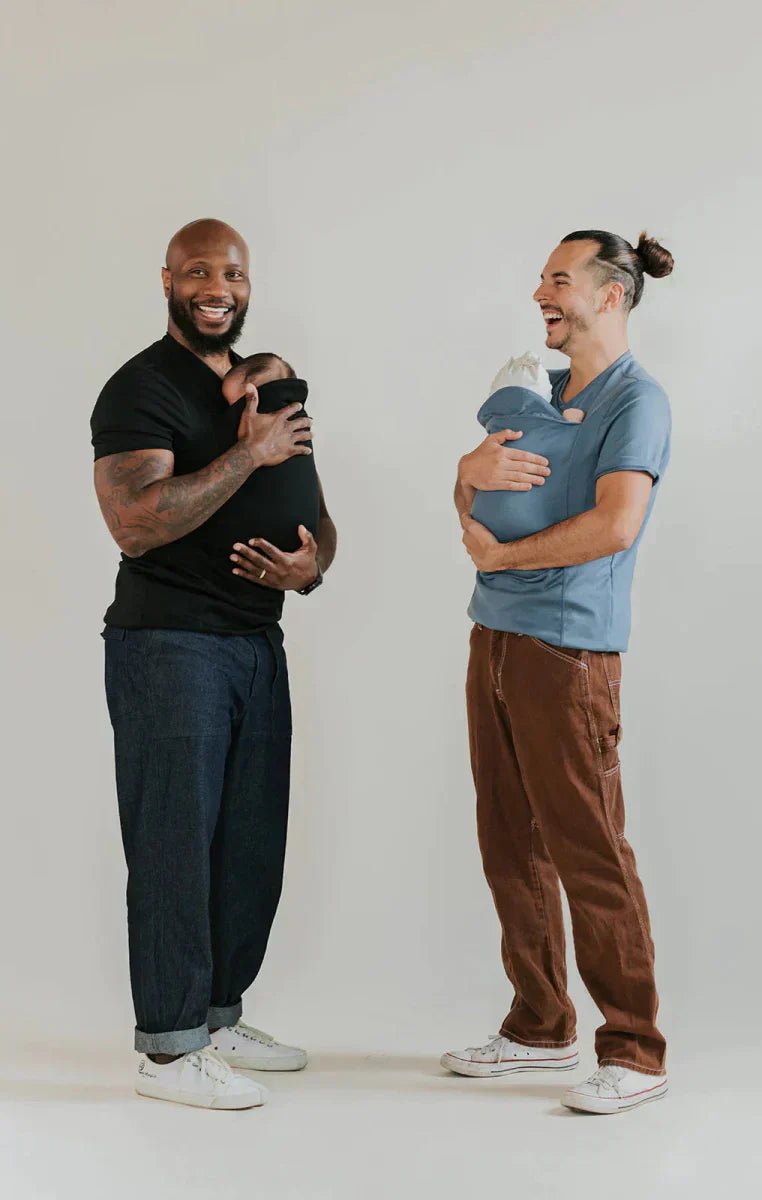 Handsfree Cotton Wrap Baby Carrier in a comfortable T-shirt design, ideal for safe and secure baby wearing, featuring soft cotton fabric and ergonomic support for parents 2