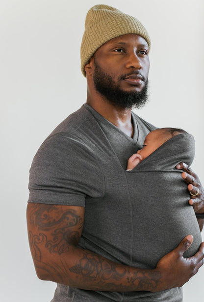 Handsfree Cotton Wrap Baby Carrier in a comfortable T-shirt design, ideal for safe and secure baby wearing, featuring soft cotton fabric and ergonomic support for parents 6