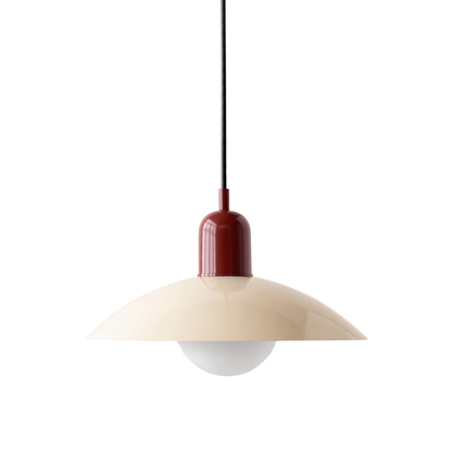 Hanging lamp with a curved metal shade designed for kitchen pendant lighting, featuring a minimalist style perfect for modern indoor decor. 5