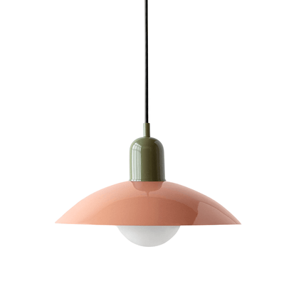 Hanging lamp with a curved metal shade designed for kitchen pendant lighting, featuring a minimalist style perfect for modern indoor decor. 12
