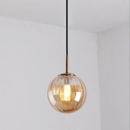 Modern glass hanging lamp with dimmable light feature, perfect for kitchen and home décor, showcasing a sleek design that enhances any interior space. 12