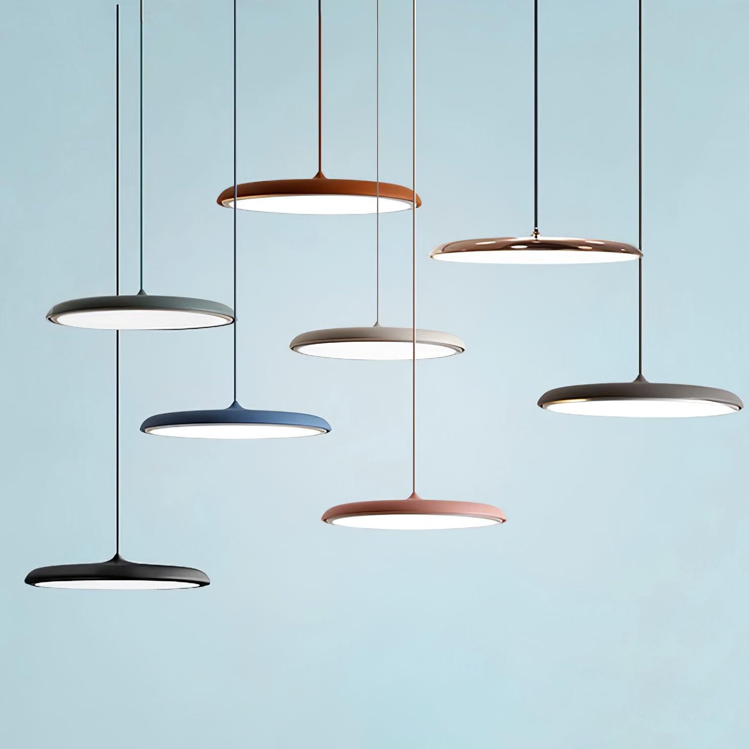 Modern black hanging lamp featuring energy-saving LED technology and a minimalist design, perfect for stylish kitchen lighting. 6