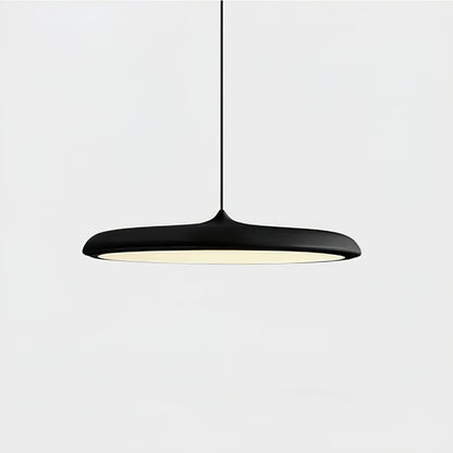 Modern black hanging lamp featuring energy-saving LED technology and a minimalist design, perfect for stylish kitchen lighting. 13