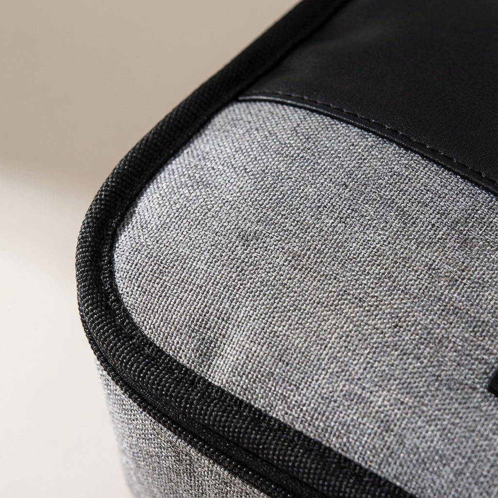 Hanging toiletry bag with water-repellent exterior, featuring multiple pockets for organized travel, suitable for men and women. 3