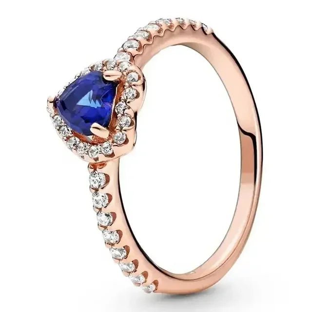 Heart-shaped diamond engagement ring crafted from 925 silver, symbolizing classic love, available in sizes 5-9. 8