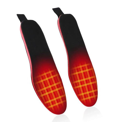 Heated insoles featuring adjustable heat levels and wireless control, designed for winter use with a thin rechargeable design for optimal comfort and warmth. 2