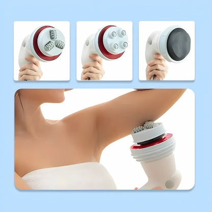 Home cellulite reduction device featuring infrared heat and vibrating massage technology for non-invasive skin smoothing and toning. 4