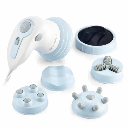 Home cellulite reduction device featuring infrared heat and vibrating massage technology for non-invasive skin smoothing and toning. 7