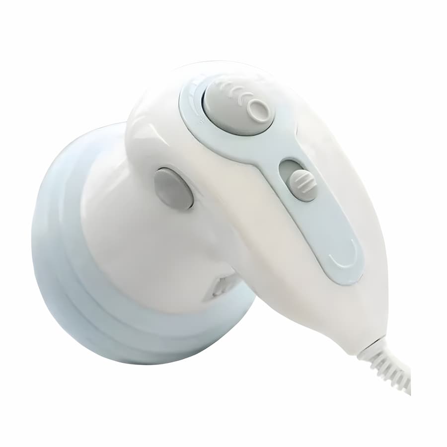 Home cellulite reduction device featuring infrared heat and vibrating massage technology for non-invasive skin smoothing and toning. 5