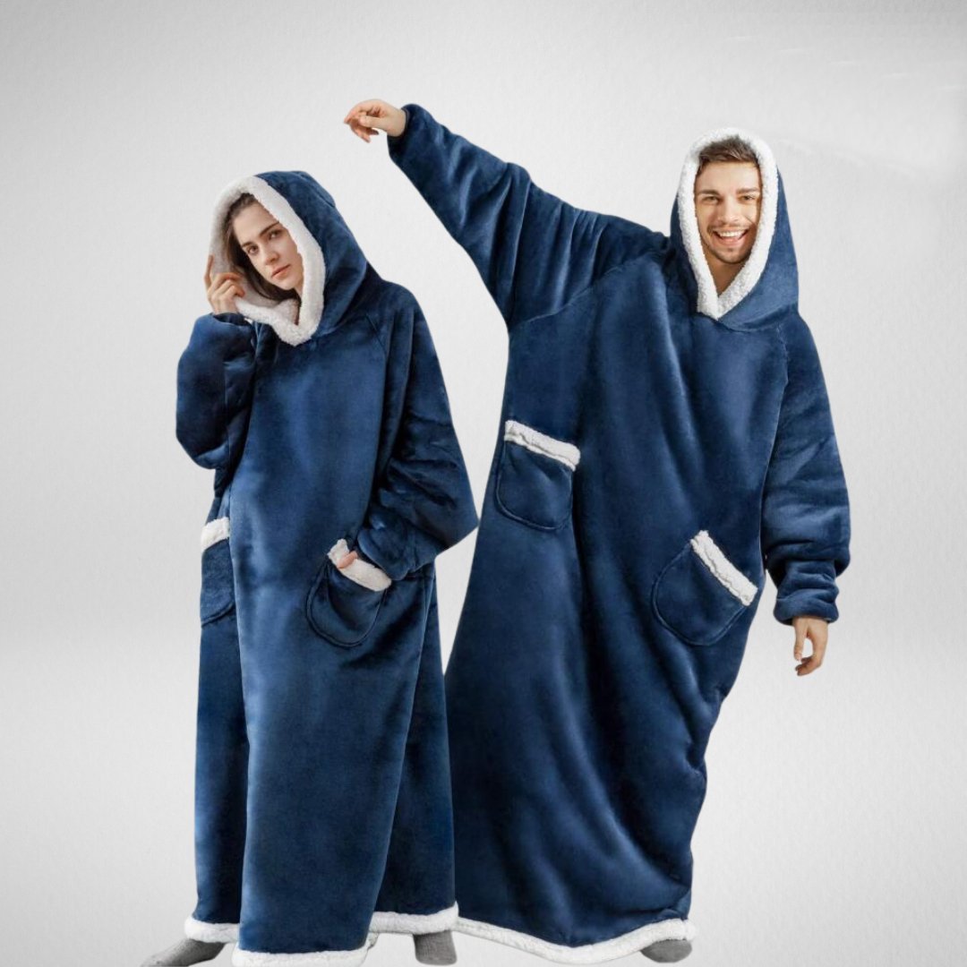 Oversized hooded blanket hoodie with soft Sherpa lining, perfect for cozy comfort at home or outdoor activities. 0