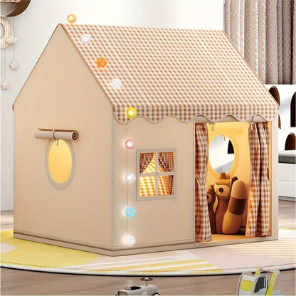 Indoor playhouse for kids featuring a spacious polyester design, easy setup, and dimensions of 130cm x 120cm x 100cm, perfect 1