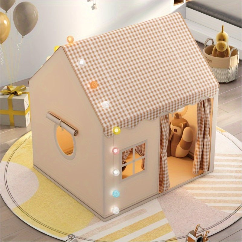 Indoor playhouse for kids featuring a spacious polyester design, easy setup, and dimensions of 130cm x 120cm x 100cm, perfect 2