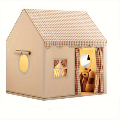 Indoor playhouse for kids featuring a spacious polyester design, easy setup, and dimensions of 130cm x 120cm x 100cm, perfect 5