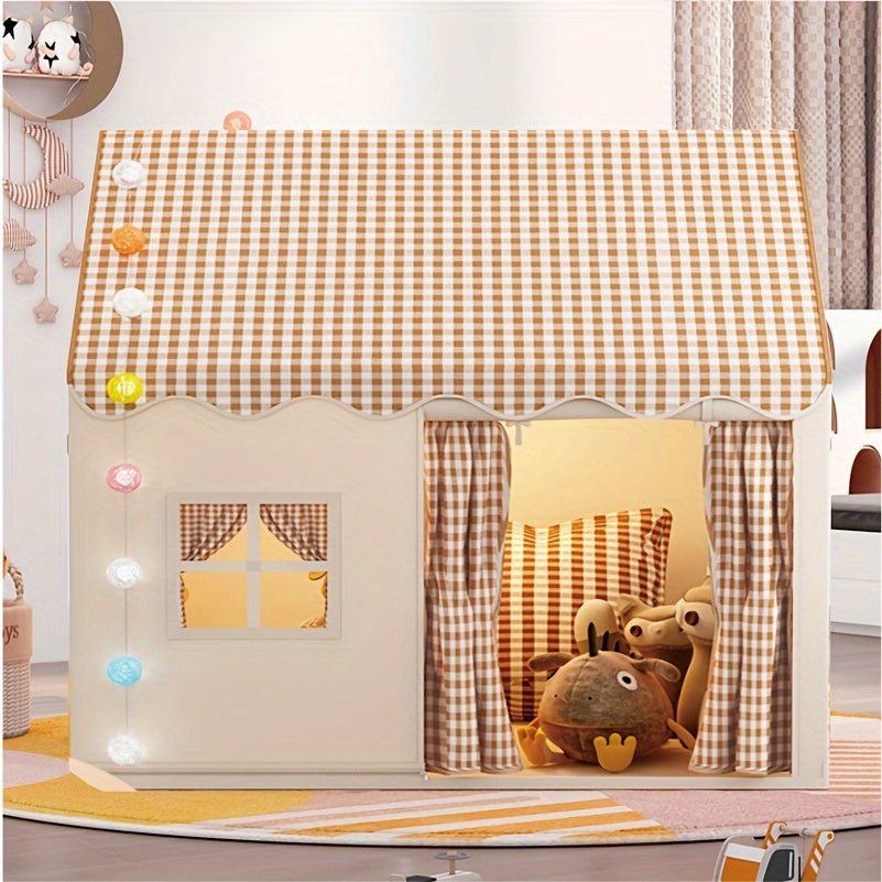 Indoor playhouse for kids featuring a spacious polyester design, easy setup, and dimensions of 130cm x 120cm x 100cm, perfect 4