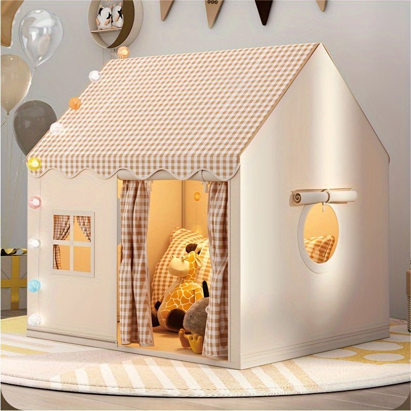 Indoor playhouse for kids featuring a spacious polyester design, easy setup, and dimensions of 130cm x 120cm x 100cm, perfect 0