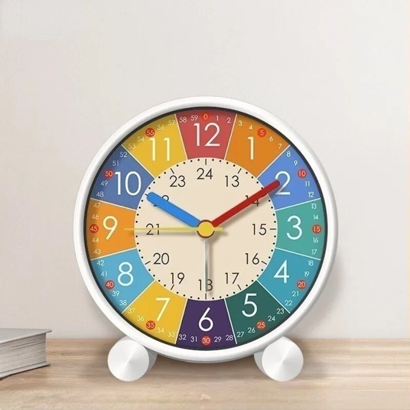 Interactive alarm clock for kids featuring a colorful PVC design and educational time-telling functions, promoting learning and engagement. 0