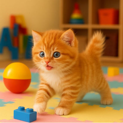 Interactive cat toy featuring realistic movements and sounds, designed as a plush cuddly companion for kids, promoting playful engagement and imaginative play. 3