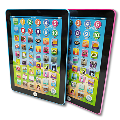 Interactive educational tablet for kids aged 3-6 years featuring touch learning games, made of durable ABS plastic, lightweight and portable design for easy use and 1