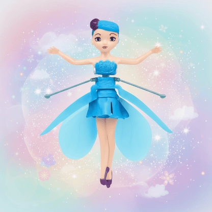 Interactive flying fairy toy featuring hand sensor control and colorful LED lights, perfect for children’s imaginative play and indoor fun. 5